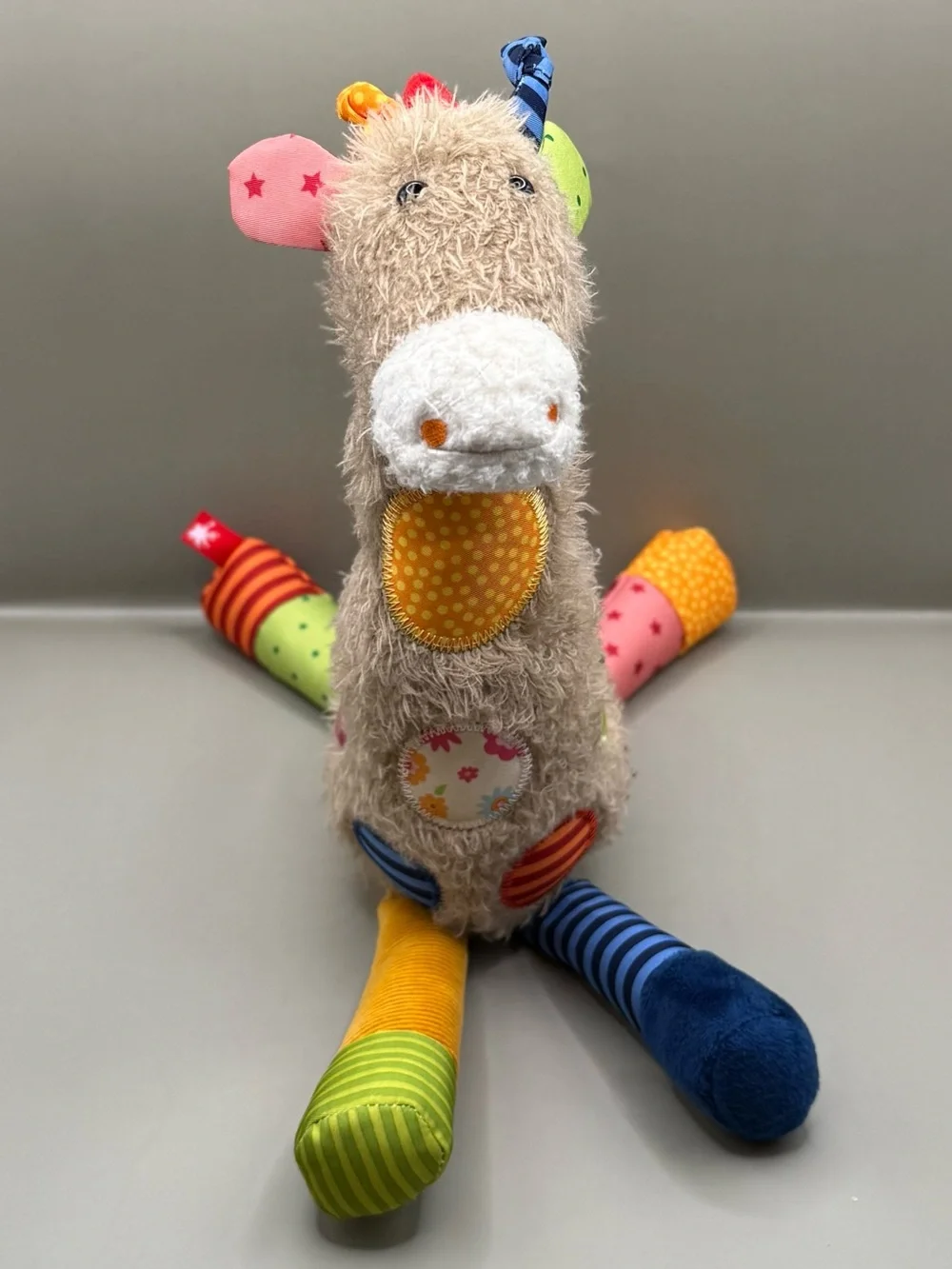 Sigikid Patchwork Giraffe Plush Baby Lovey Stuffed Animal